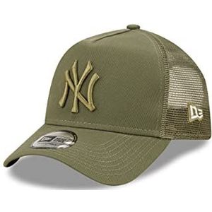 New Era New York Yankees MLB Tonal Mesh Olive A-Frame Adjustable Trucker Cap - One-Size