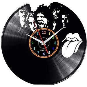 Rock Band UK Wandklok The Rolling Stones Vinyl Klok Vintage Silhouette Record Handgemaakt Gift Thuis Wandklok Interieur Decor Kunst Klok Vinyl Record Klok