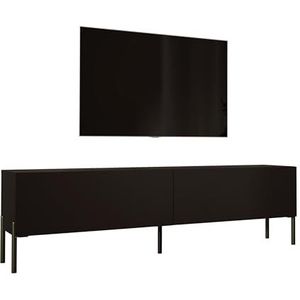 3E 3xE living.com TV-kast in mat zwart met poten in zwart, A: B: 170 cm, H: 52 cm, D: 32 cm. TV-meubel, tv-tafel, tv-bank