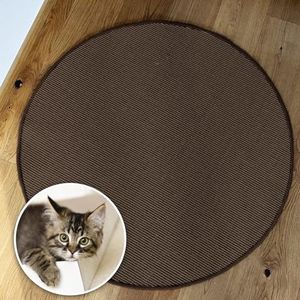 KARAT Katten krabmat, rond, diameter 150 cm, van natuurlijk sisal, krasmogelijkheden voor katten, krabmeubel voor muur of vloer, robuust en wasbaar, bruin