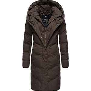 Ragwear Natalka Winterjas voor dames, warm, gewatteerd, lang, waterdicht, met capuchon, XS-6XL, Dark Choco022, M