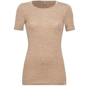 DILLING T-Shirt Van Merinowol Voor Dames Karamel melange 40