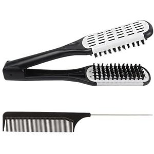 1-delige stijlkam, wordt geleverd met 1-delige stalen stiftkam, stylingborstel, stijlborstel, haarstylingborstel, haarstylingborstel, haarstylinggereedschap