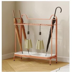 YFAURNDE Parapluhouder,Paraplu-organizer,Grote capaciteit/met lekbak aan de onderkant/waterafvoer/opbergruimte for regenkleding in de entree van het huishouden/lange(Orange)