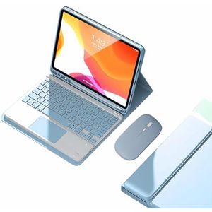 Toetsenbordhoes voor iPad Mini 7 (2024) & Mini 6 (2021) 8.3"", Magnetisch Afneembaar Draadloos Toetsenbord, Ingebouwde Penhouder, Ultradunne Beschermhoes Met Bluetooth-Muis,Blauw