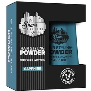 The Shave Factory Hair Styling Powder - Mattifying & Volumizing voor ongeëvenaarde Textuur, Volume en Matte Afwerking - Perfect voor Elke Look en Haartype 20g (1 Stuk, Sapphire)