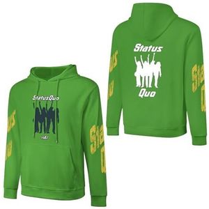 LSMCCOTP Sta-tus Logo Qu-o Katoenen Hoodie Pullover Heren Lange Mouw Sweatshirt Met Zak Voor Mannen Zachte Zwarte Hoody Basic Casual Fans Merch 3XL, Licht Groen-stijl, 5XL