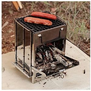 Opvouwbare Mini Barbecue Grill Draagbare Houtskoolgrill Lichtgewicht Kleine BBQ Grill for Outdoor Achtertuin Camping Picknick Strand Koken (Size : 21cm/8.26inch)