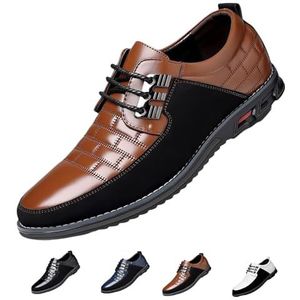 Anthoern Heren Jurk Schoenen, Business Ademende Heren Schoenen, Casual Business Oxford Orthopedische Lederen Schoenen, Eenvoudige Slip-On Walk Flats Schoenen, Comfort Antislip Formele Sneakers, Bruin,