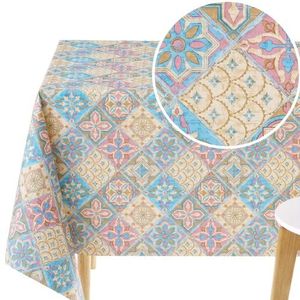 Stof Textile Tafelkleed - 145 x 240 cm - oud roze - Tafellaken | Leen Bakker