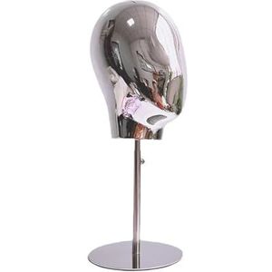 Mannequin Hoofd Model Haarstukken Display Stand Hoogte 45-58cm for Zakelijke Kappersopleiding Beginnersstylist Persoonlijk Gebruik(Silver)