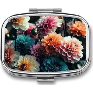 Leuke Pil Organizer Mooie Bloemen Gedrukt Draagbare Reizen Pillendoos Mini Pillendoos Kan Buiten Worden Gebruikt