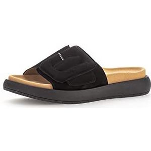 Gabor - Damesslippers - Zwart - Suède/Glad Leer - Plat