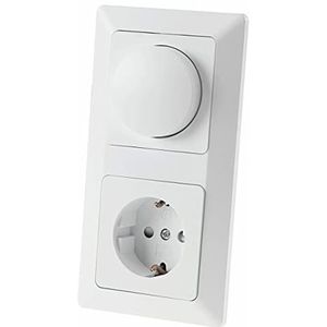 MILOS - Contactdoos met LED-dimmer - Mat Wit - Dubbel Frame