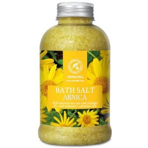 Badzout Valkruid (Arnica) 600g Zeezout - Tegen Acne - Droge Huid - Spierpijn - Vermoeidheid - Huidverzorging - Aromatherapie - Anti-Stress - Bad - Spa - Wellness - Ontspanning - Anti-Aging