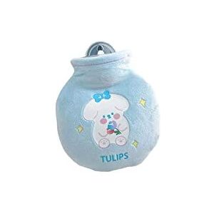 DieffematicRSD Warmwaterkruik Leuke Cartoon Handwarmer Zak Draagbare Goede Afdichting PVC Pocket Mini Warmwaterkruik Warme Voeten Warmwaterzak for Thuis (Color : Blue bear)