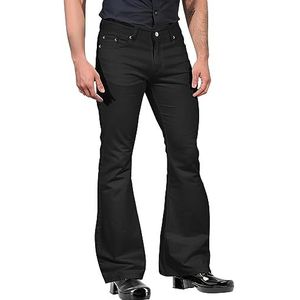 ARtray Pakbroek voor heren, uitlopende broek met wijde pijpen, klassieke zakelijke kantoorbroek, heren katoenen casual lichtgewicht broek, modieuze effen kleur, gezellige feestbroek, het beste voor