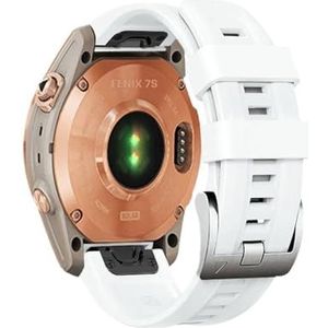 Horlogeband fit for Garmin Fenix ​​7S 6S 5S Siliconen Polsband Armband SmartWatch Horlogeband Fenix ​​7S 6S Pro/5S Plus (Color : White 1, Size : Fenix 5S Plus)