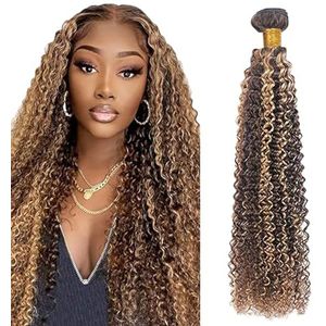 Lakaisa Curly Wave Human Hair Bundles Blonde 100% Unprocessed Brazilian Remy Hair P427 Highlight Real Hair Extensions Sew in Hair 1 Bundle No Smell for Woman 34 Inch