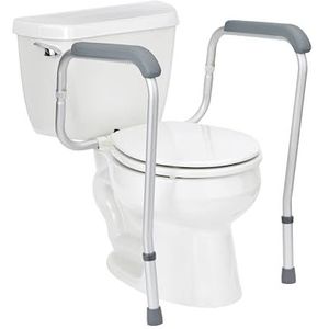 Medline Toiletveiligheidsrails, veiligheidsframe voor toilet met eenvoudige installatie, in hoogte verstelbare benen, badkamerveiligheid
