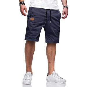 TARAINYA Korte Broek Mannen Koord Katoen Zomer Chino Casual met Zakken Marineblauw M