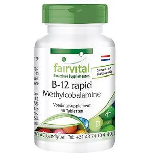 Fairvital | B12 methylcobalamine - VEGAN - 90 tabletten - snelle opname via het mondslijmvlies