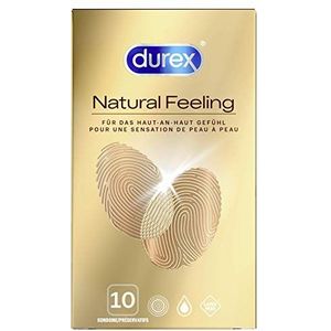 Durex Natural Feeling condooms, natuurlijke huid op de huid, latexvrij, verpakking van 10 stuks, 10 stuks