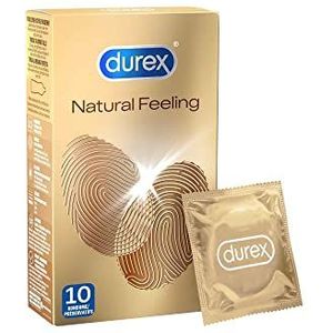 Durex Natural Feeling condooms, natuurlijke huid op de huid, latexvrij, verpakking van 10 stuks, 10 stuks
