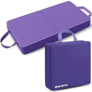 BLOSTM Extra dik knielkussen voor in de tuin - groot opvouwbaar knielkussen voor in de tuin met handgrepen - waterbestendig knielkussen van geheugenschuim voor tuinieren, huishoudelijk werk (paars)