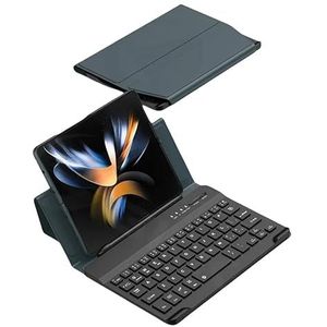 Galaxy Z Fold 3 hoes, Galaxy Z Fold 3 toetsenbord, draadloos bluetooth-toetsenbord, klapstandaard, zwart, groen, groen