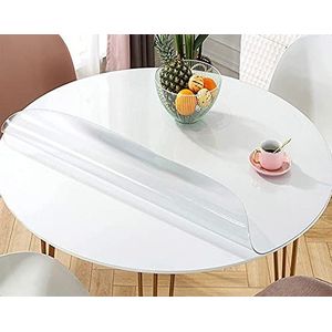 Xpnit Duidelijke tafelkleed beschermer, transparant tafelkleed PVC kunststof waterdichte tafelkleden veeg schoon voor eetkamer ronde tafels (110cm, rond mat)