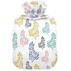 LI ZHI XIN Pvc Warmwaterkruik met Fluwelen Dekking 1L 2L Kleine Middelgrote Kleurrijke Boom Patronen