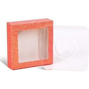 Hongtai Wimpers Vierkante Verpakking Box Plastic Verpakkingen Transparant Cover Tray Wimpers Soft Verpakking Box Gereedschap (Color : Orange 1, Size : 1pcs)