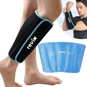 REVIX Kalf en scheenbeen gelijspakketten voor verwondingen Herbruikbare Been Cold Pack Wrap Cold Therapy Compressie Sleeve voor zwelling, kneuzingen en verstuikingen, scheenspalken been