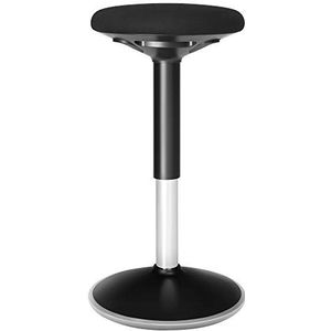 SONGMICS werkkruk, ergonomische werkkruk, zitkruk, 360°-draaistoel, in hoogte verstelbaar 56-81 cm, eenvoudig te monteren, zwart OSC05BK