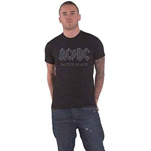 AC/DC T Shirt Back In Zwart Band Logo nieuw Officieel Mannen Zwart