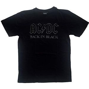 AC/DC T Shirt Back In Zwart Band Logo nieuw Officieel Unisex Zwart L