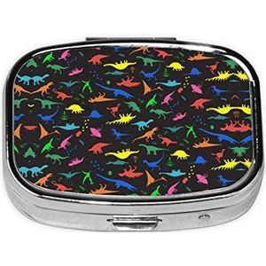 Leuke Dinosa Vierkante Vitamine Pil Box, Pil Dispenser Box Kabeljauw Lever Olie Box