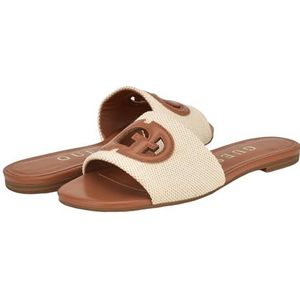 GUESS Tashia platte sandaal voor dames, Natuurlijk 101, 36.5 EU