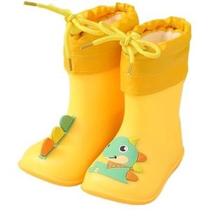 Regenschoenen for jongens en meisjes, regenlaarzen, waterdichte schoenen, antislip regenlaarzen(Color:Yellow+inner,Size:Size 17/17CM)