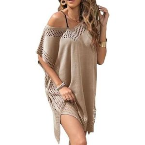 SkyjOy Cover Ups Voor Vrouwen Strandkleding Strandjurk Voor Badmode Vrouwen Split Kaki Strandkleding Bikini Badpak Cover Up Gat Bikini Coverups Rode Jurken Badpak Cover Ups Voor Vrouwen (Kaki)