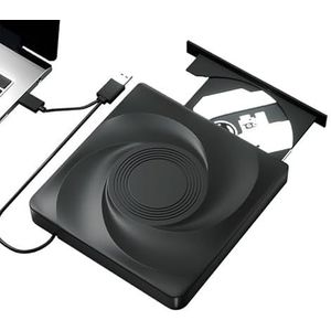 Extern optisch station for laptop-pc, ondersteunt CD, DVD -/+RW-speler en brander, compatibel met Windows 10/11/Mac