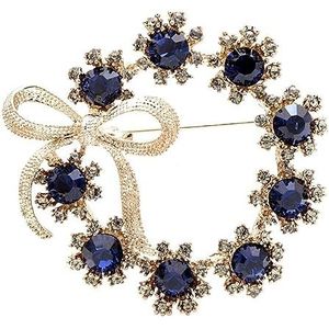 Pinnen voor rugzakken Broche Kristallen Cirkel Boog Broches for Vrouwen Vintage Herfst Mode Pin Blauwe Strass