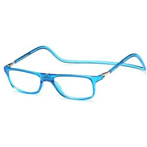 NEW VISION Leesbril voor heren, magnetische leesbril, magnetische nekbril, CE-gecertificeerd, UV400 leesbril voor heren en dames, NV2904(Blauw, 1.5, diopters)