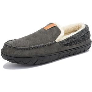 Heren pantoffels winter heren pantoffels huis slippers schoenen trend warme enkellaarzen man katoenen schoenen mannelijke vilten slipper mocassin kamer schoeisel (donkergrijs, 50)