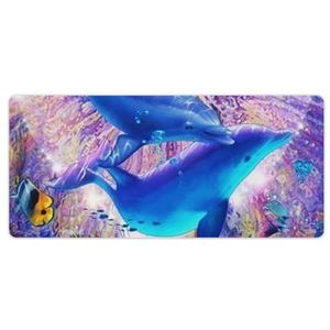Mooie Dolphin Mode Bureau Muismat Antislip Gaming Muismat Accessoires Decor 40x90cm