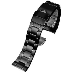 Fit for Seiko PROSPEX abalone SRPA21J1/SRPE99K1 srp777 srpc25 773 band Massief stalen horloge band polsband veiligheid gesp Armband 22mm (Color : Black three beads, Size : 22mm)