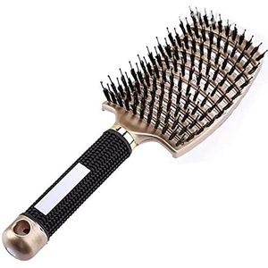 Voremy Ultra Detangler Magic Brush, Anti-Static Boar Bristle Hair Brush, Fast Blow Drying Hairstreaq Detangling Brush, Wet Or Dry Use For Men,Women, Kid Long,Thick,Thin,Curly, Tangled Hair (Golden)