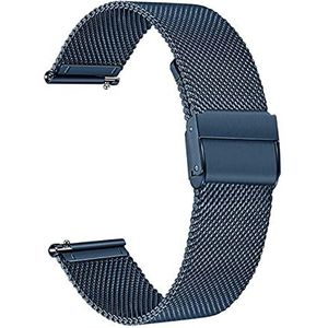 Milanese roestvrijstalen horlogeband geschikt for Samsung Galaxy Horloge3 41mm 45mm Quick Release Band Mesh Strap Horloge 3 Polsband Rose Gold (Color : Blue, Size : 41mm)