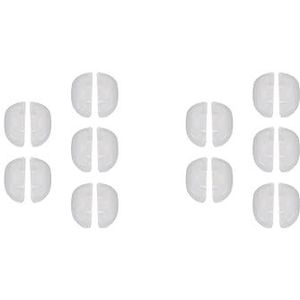 2 Set van 10x Kinderen Brillen Neus Pads Comfortabel voor Zonnebril Bril Wit, 1,5 x 0,7 cm